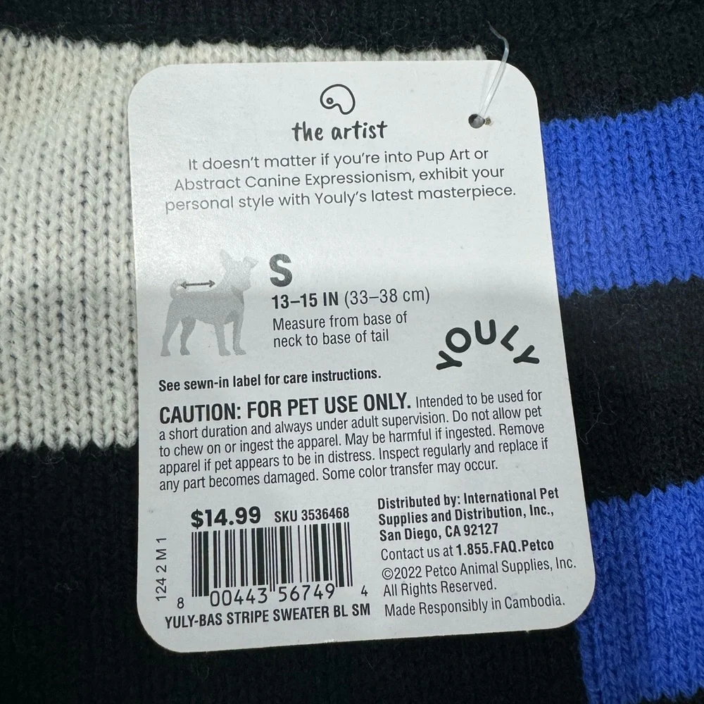 Striped dog sweater